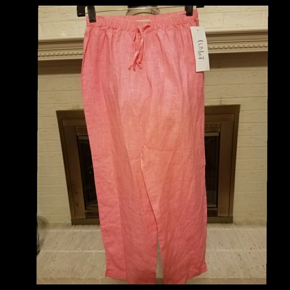 2/$40 Chalet Pink Linen Pants Small S NWT - Picture 1 of 3